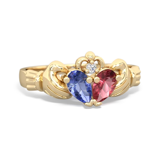 tanzanite-tourmaline claddagh ring