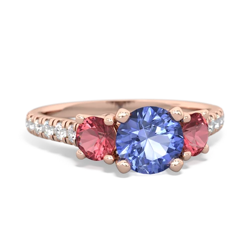 tanzanite-tourmaline trellis pave ring