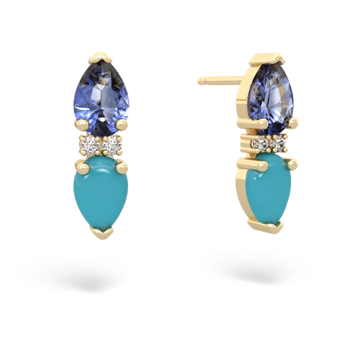 tanzanite-turquoise bowtie earrings