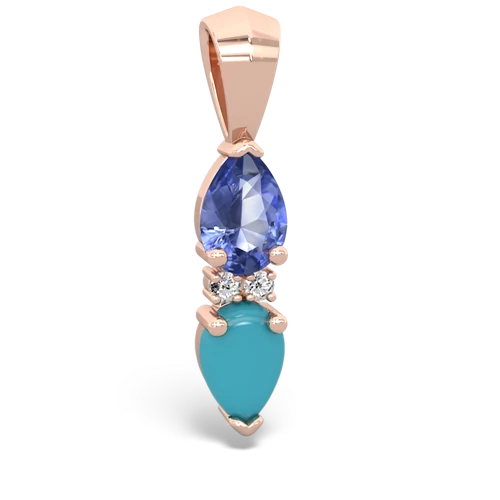 tanzanite-turquoise bowtie pendant