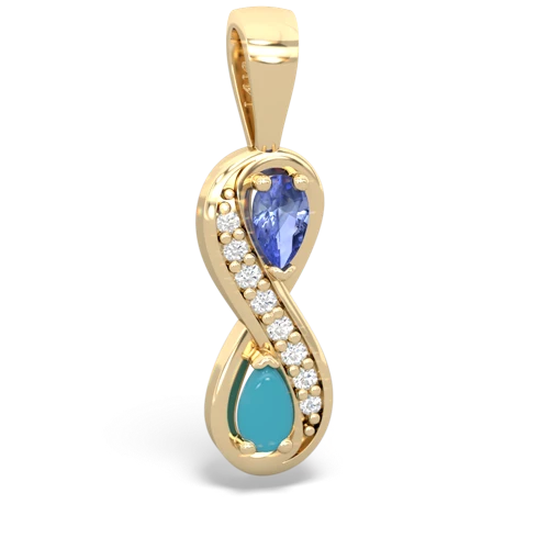 tanzanite-turquoise keepsake infinity pendant