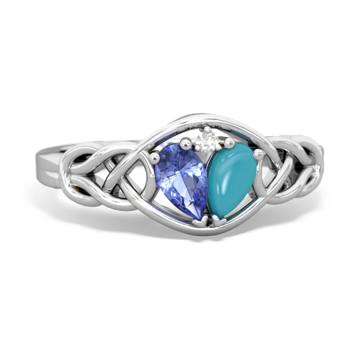 tanzanite-turquoise celtic knot ring