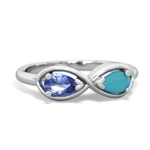 tanzanite-turquoise infinity ring