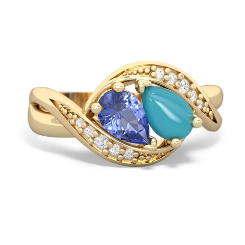 tanzanite-turquoise keepsake curls ring