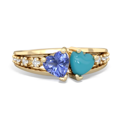 tanzanite-turquoise modern ring