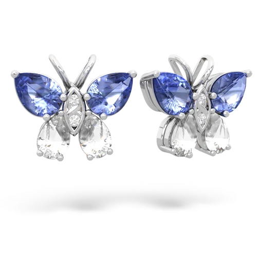 tanzanite-white topaz butterfly earrings