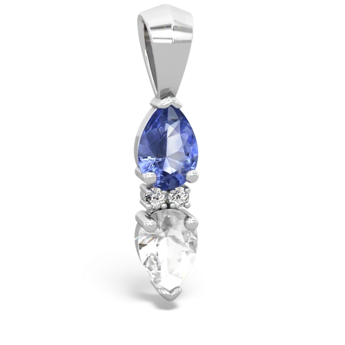 tanzanite-white topaz bowtie pendant