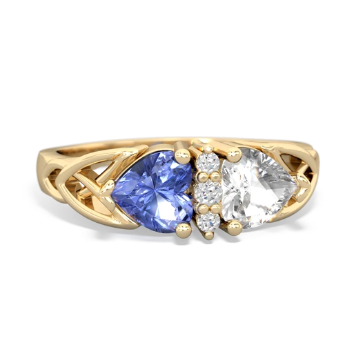 tanzanite-white topaz celtic ring