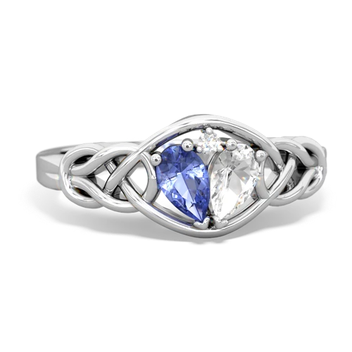 tanzanite-white topaz celtic knot ring