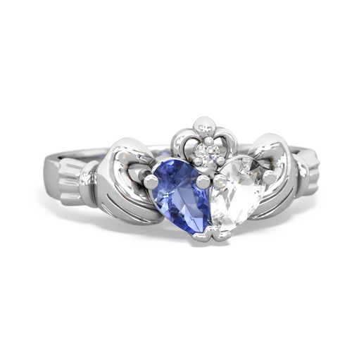 tanzanite-white topaz claddagh ring