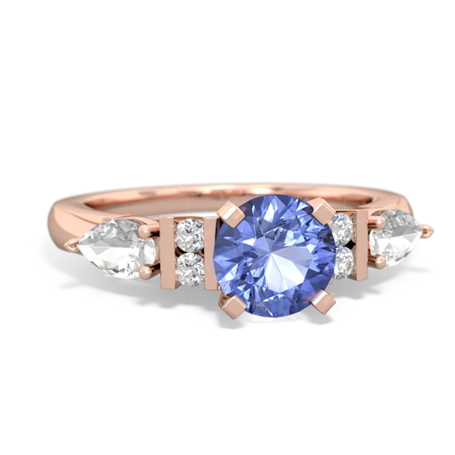 tanzanite-white topaz engagement ring