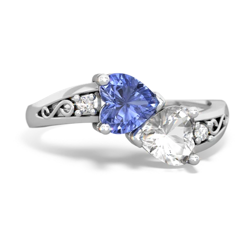 tanzanite-white topaz filligree ring