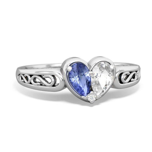 tanzanite-white topaz filligree ring