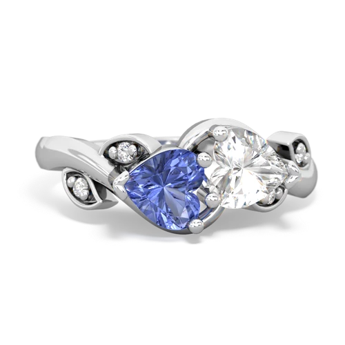 tanzanite-white topaz floral keepsake ring