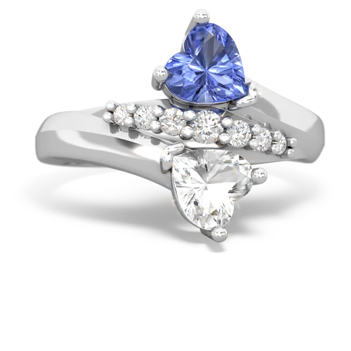 tanzanite-white topaz modern ring