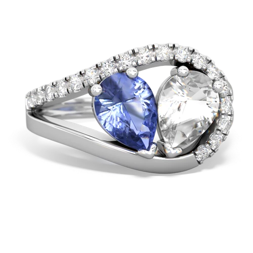 tanzanite-white topaz pave heart ring