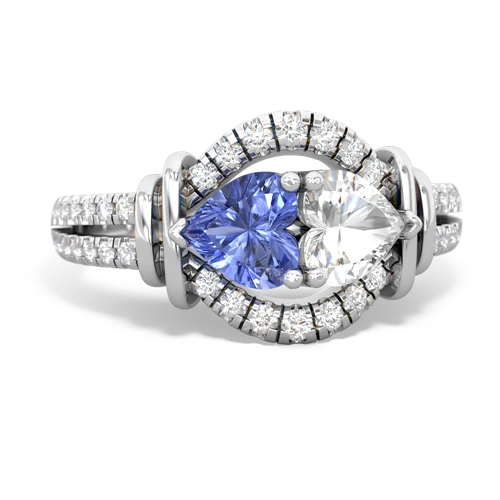 tanzanite-white topaz pave keepsake ring