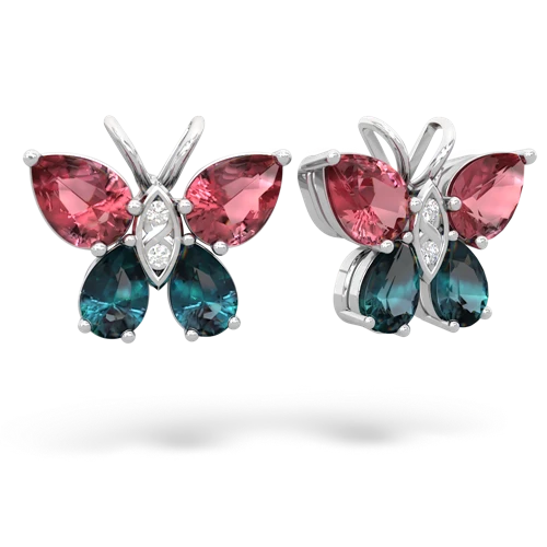 tourmaline-alexandrite butterfly earrings