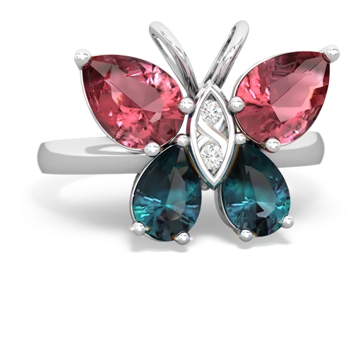 tourmaline-alexandrite butterfly ring