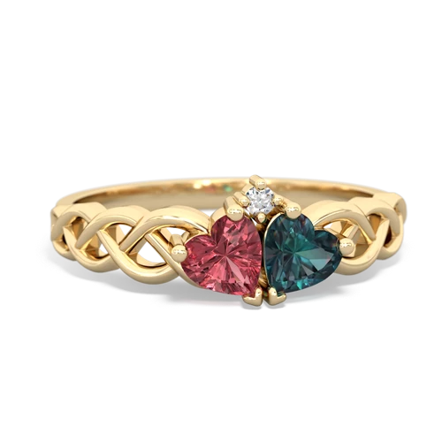 tourmaline-alexandrite celtic braid ring