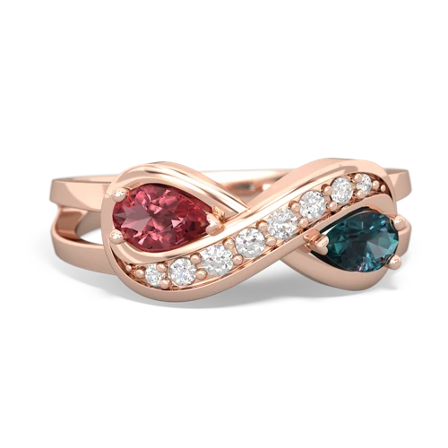 tourmaline-alexandrite diamond infinity ring