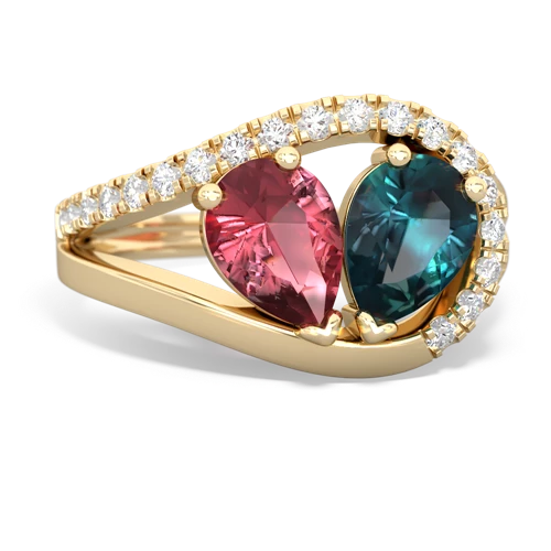 tourmaline-alexandrite pave heart ring