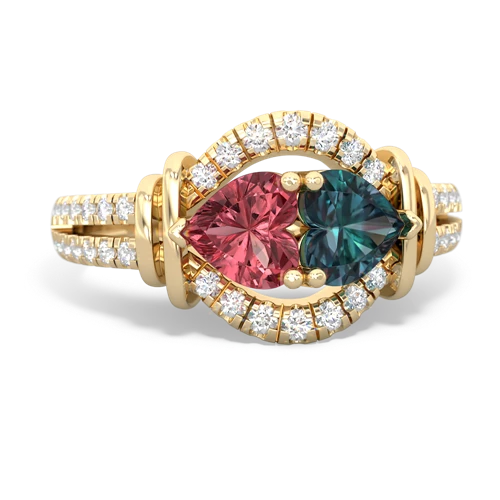 tourmaline-alexandrite pave keepsake ring