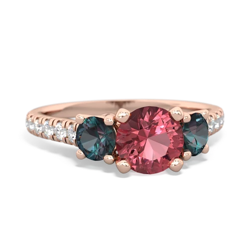 tourmaline-alexandrite trellis pave ring