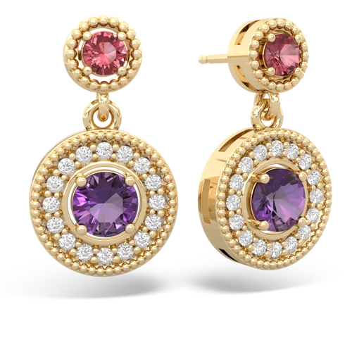 tourmaline-amethyst halo earrings