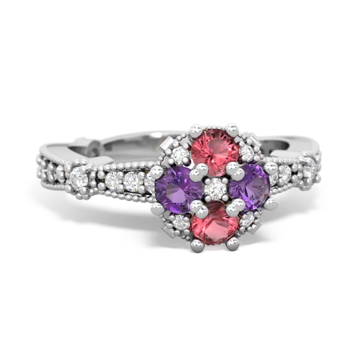 tourmaline-amethyst art deco engagement ring