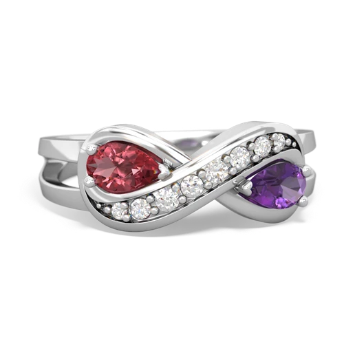 tourmaline-amethyst diamond infinity ring