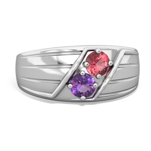 tourmaline-amethyst mens ring