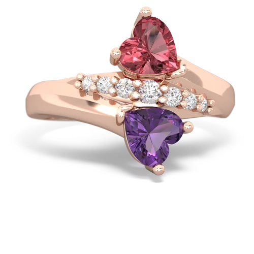 tourmaline-amethyst modern ring