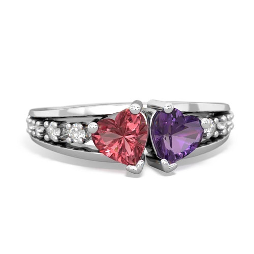 tourmaline-amethyst modern ring