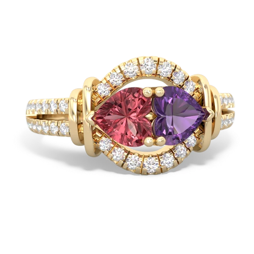 tourmaline-amethyst pave keepsake ring