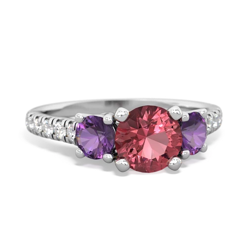 tourmaline-amethyst trellis pave ring