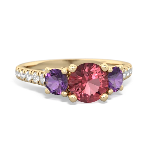 tourmaline-amethyst trellis pave ring