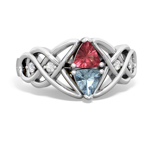 tourmaline-aquamarine celtic knot ring