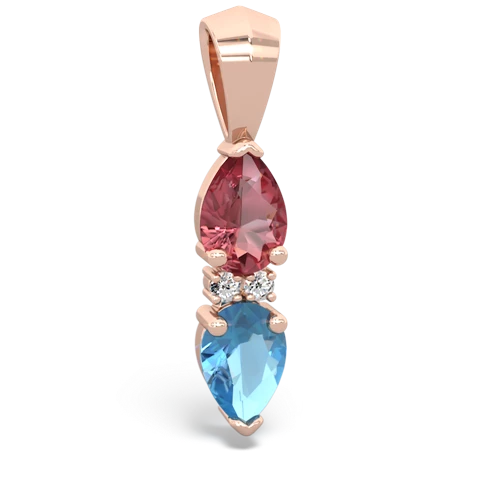 tourmaline-blue topaz bowtie pendant