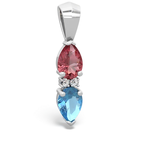 tourmaline-blue topaz bowtie pendant