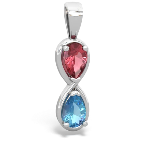 tourmaline-blue topaz infinity pendant