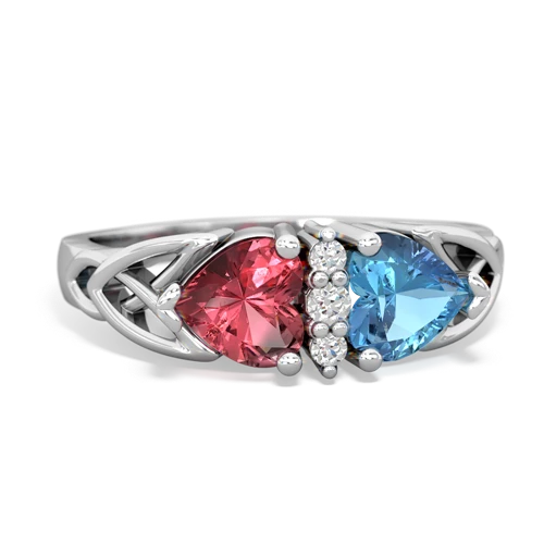 tourmaline-blue topaz celtic ring