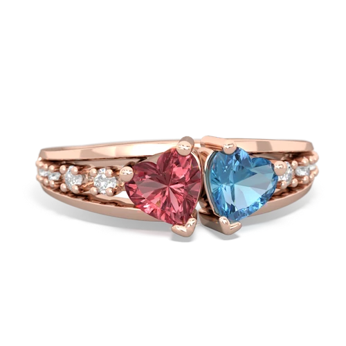 tourmaline-blue topaz modern ring