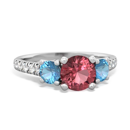 tourmaline-blue topaz trellis pave ring