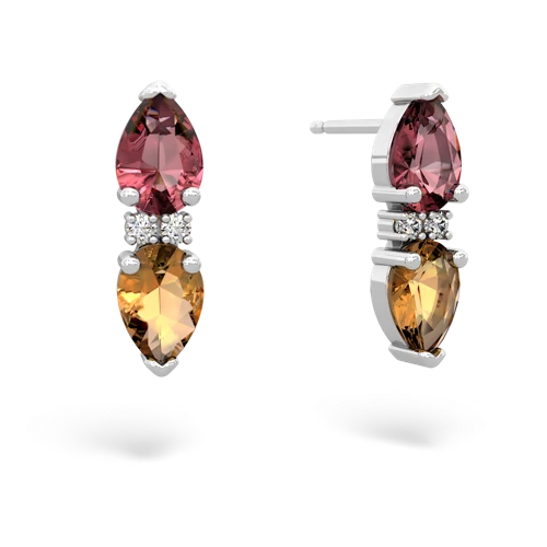 tourmaline-citrine bowtie earrings