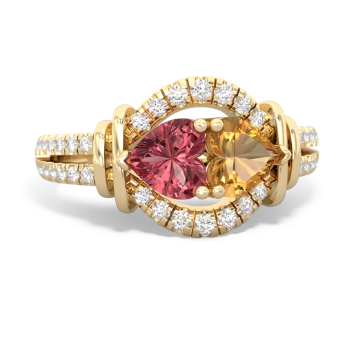 tourmaline-citrine pave keepsake ring