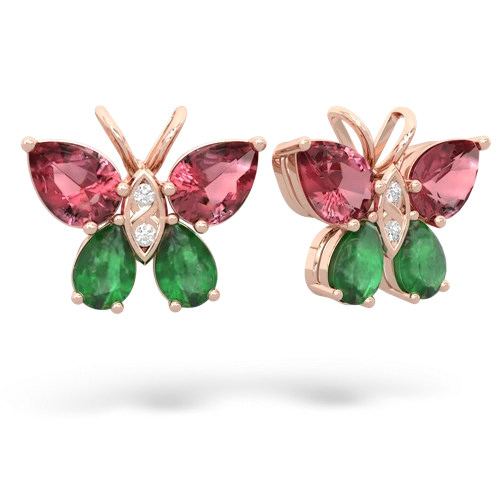 tourmaline-emerald butterfly earrings