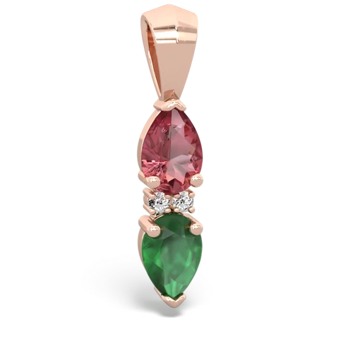 tourmaline-emerald bowtie pendant