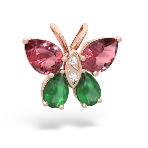 tourmaline-emerald butterfly pendant