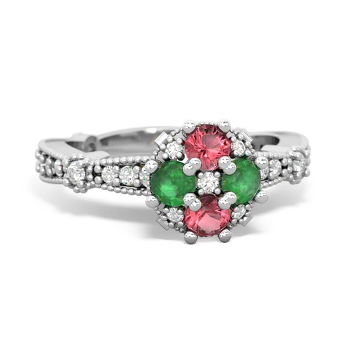 tourmaline-emerald art deco engagement ring